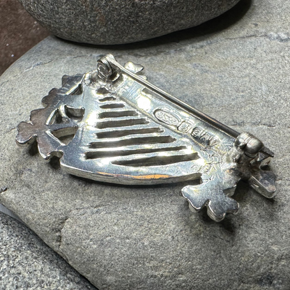 Artisan Irish Celtic Harp Brooch