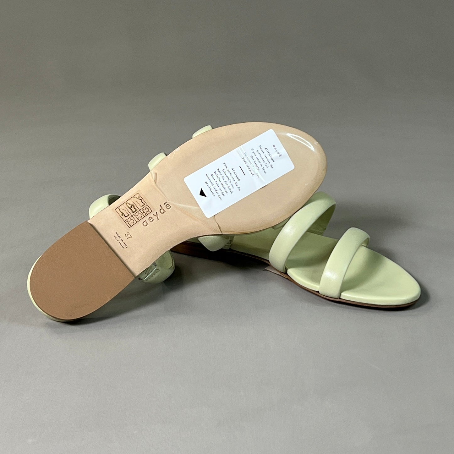 AEYDE Chrissy Pistachio Nappa Leather Sandals Women's Sz 7, EU 37, UK 4 Green (New)
