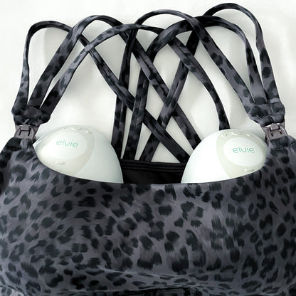 Chloé 4 Running Nursing & Pumping Sports Bra (Gray Leopard)