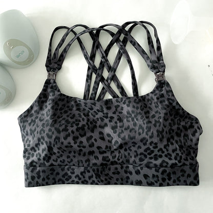 Chloé 4 Running Nursing & Pumping Sports Bra (Gray Leopard)