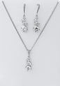 "Stella" - Bridal Necklace and Earrings Set - Available in Rose Gold and Silver