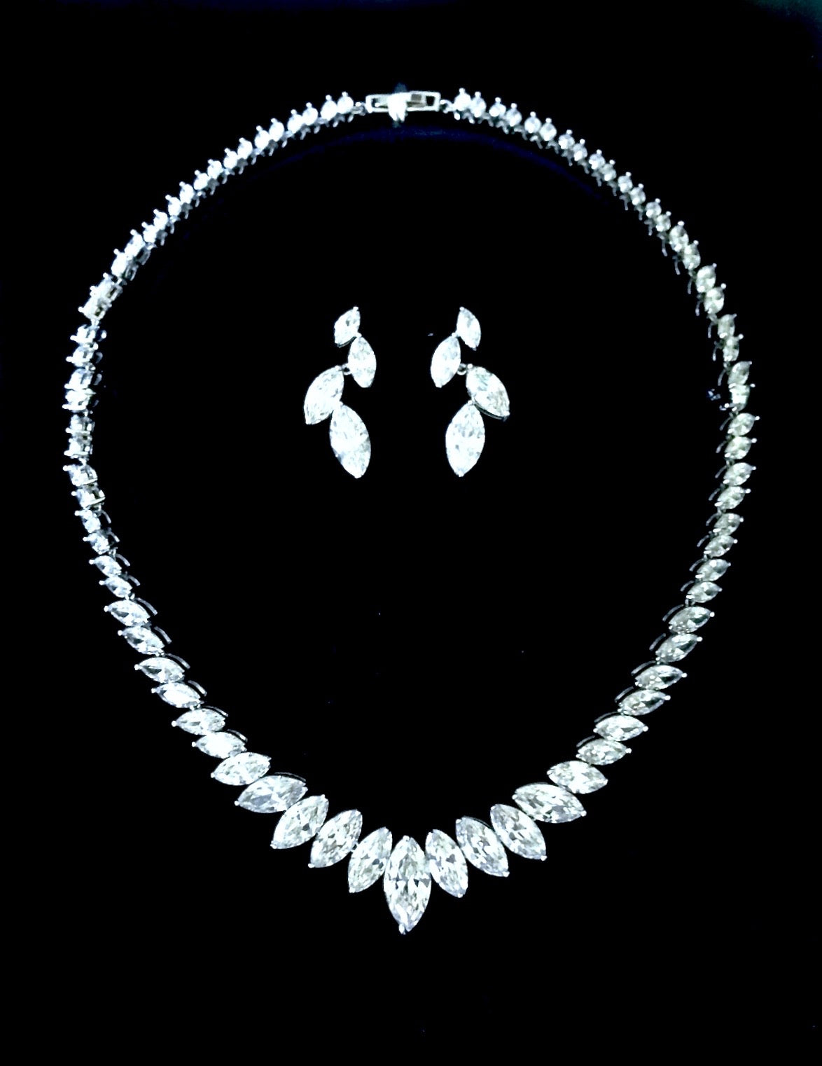 Taylor - Silver Cubic Zirconia Bridal Jewelry Set
