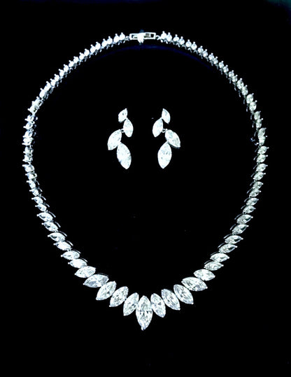 Taylor - Silver Cubic Zirconia Bridal Jewelry Set