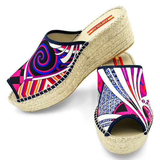 KAWA Magenta Modern Wedge Espadrilles