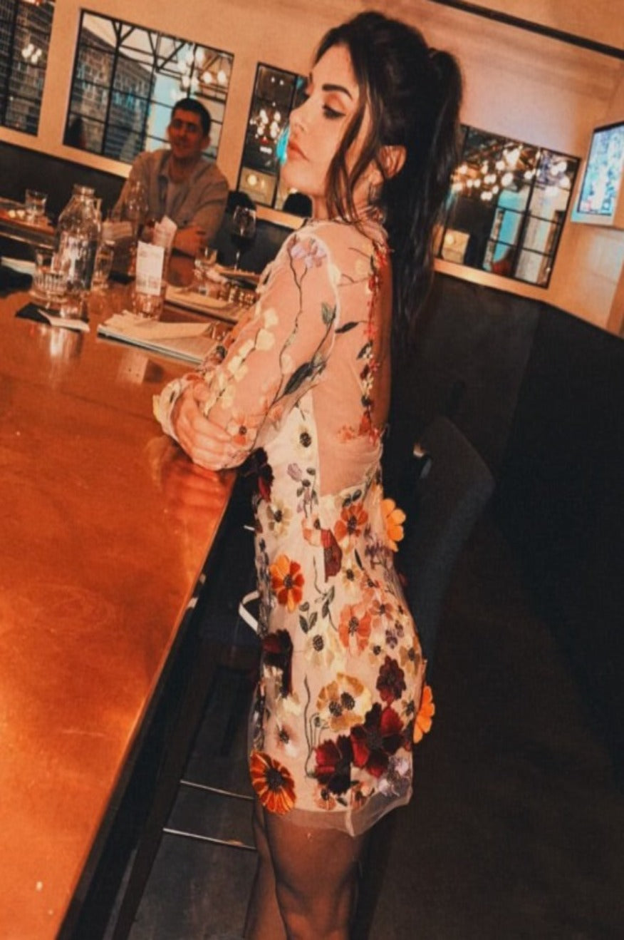 Three Dimensional Floral Dress -clearance