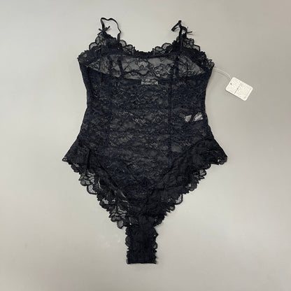 FREE PEOPLE Sheer One Touch Bodysuit Leotard Women's Sz XS Black Lace OB1457989 (New)