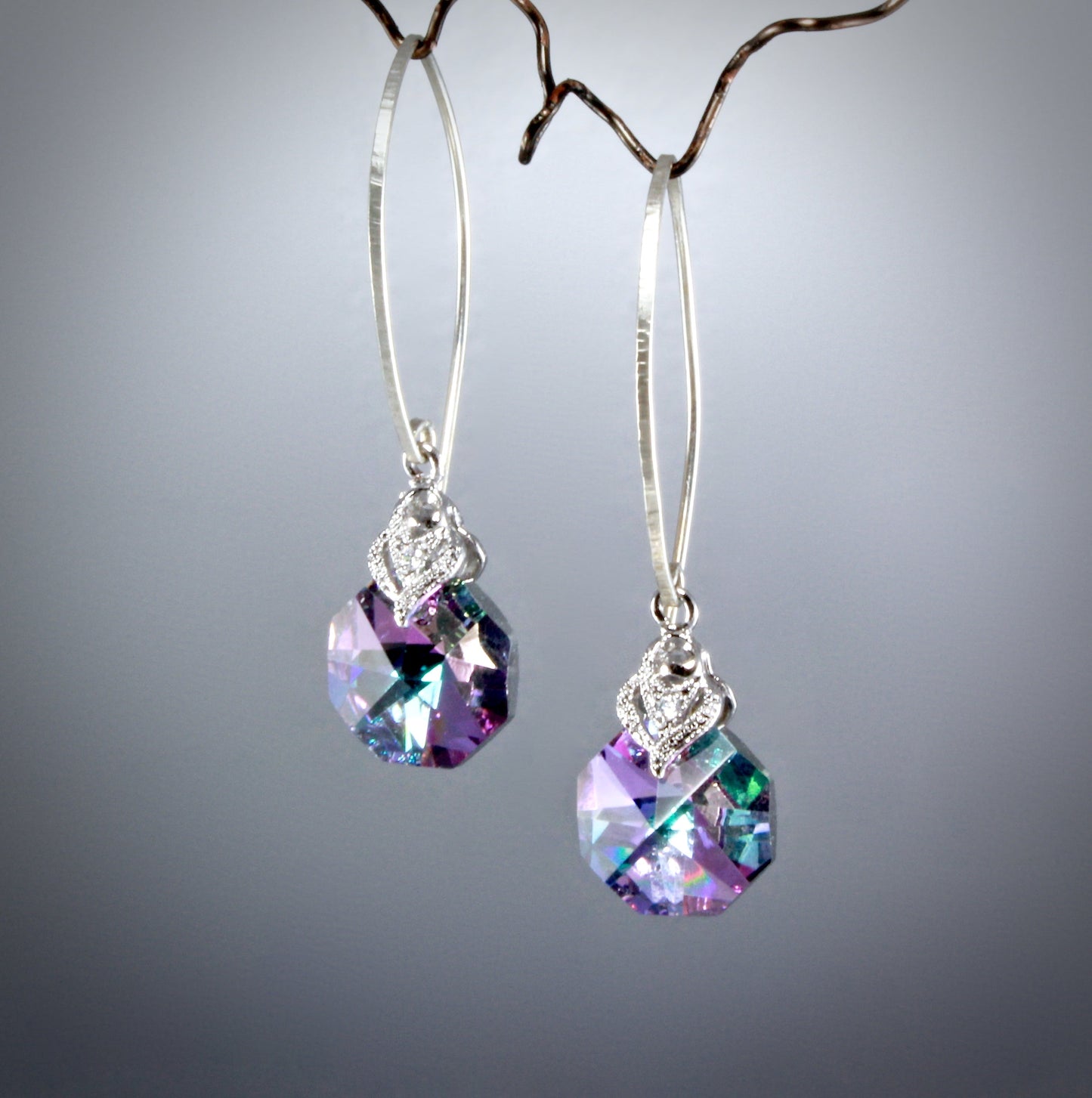 Chloe - Swarovski Crystal Sterling Silver Bridesmaids Earrings