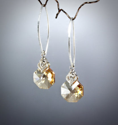 Chloe - Swarovski Crystal Sterling Silver Bridesmaids Earrings