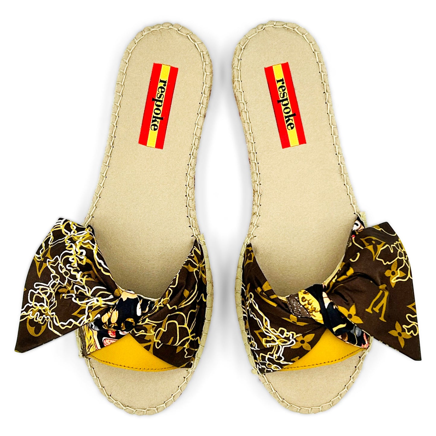 RECOUVRIR OCCIDENT Brown Bow Slide Espadrilles