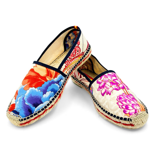 TIGRE BATIK Cream/Orange Classic Espadrilles