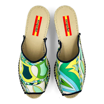 PAVIMENTO Green Modern Wedge Espadrilles