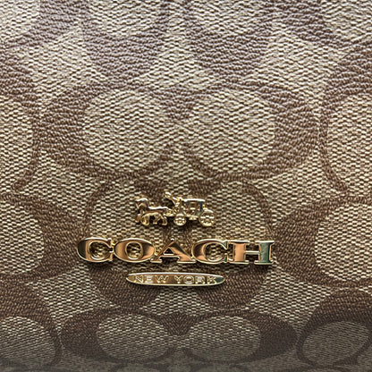 COACH Khaki Marlon Hobo Saddle Bag Signature Canvas 12" x 15" Brown F79993 (New)