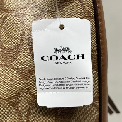 COACH Khaki Marlon Hobo Saddle Bag Signature Canvas 12" x 15" Brown F79993 (New)