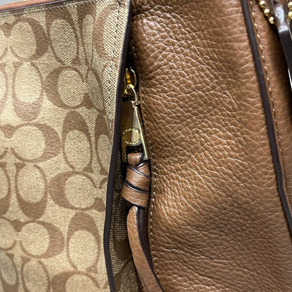 COACH Khaki Marlon Hobo Saddle Bag Signature Canvas 12" x 15" Brown F79993 (New)