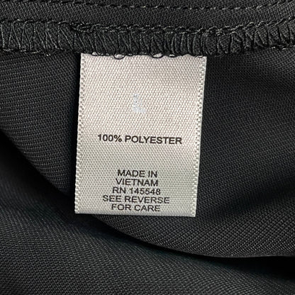 MARTHA STEWART Woven Front Button Blouse Top Tie Neck Women's Sz M Black (New)