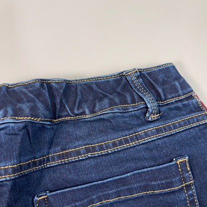 CLINTON KELLY Frayed Hem Jeans Women's Sz 10 Regular Dark Wash, Maroon Striped Side(New)
