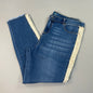 CLINTON KELLY Frayed Hem Jeans Women's Sz 16 Regular Mid Wash W/ Tan Striped Side(New)