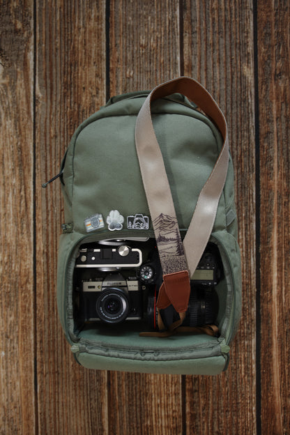 MT flower Brown Camera Strap
