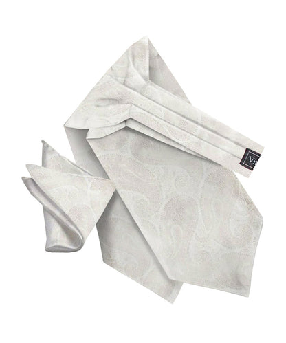 Vittorio Farina Men's Solid Satin Ascot & Pocket Square