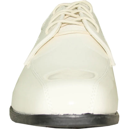 JEAN YVES Men Dress Shoe JY02 Oxford Formal Tuxedo for Prom & Wedding Shoe Ivory Patent