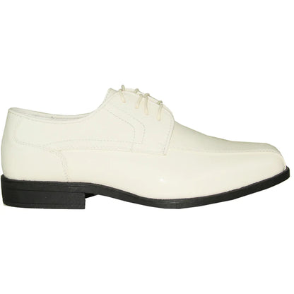 JEAN YVES Men Dress Shoe JY02 Oxford Formal Tuxedo for Prom & Wedding Shoe Ivory Patent