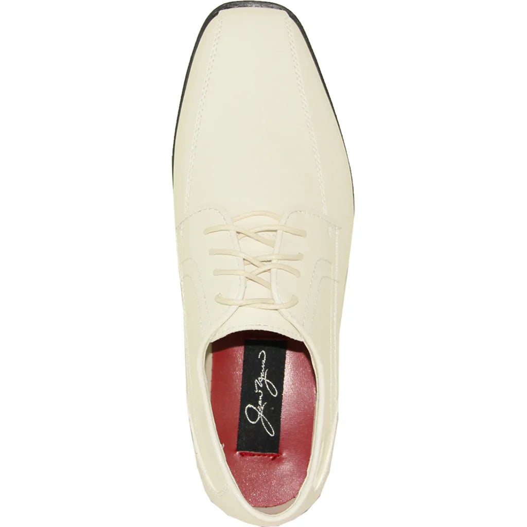 JEAN YVES Men Dress Shoe JY02 Oxford Formal Tuxedo for Prom & Wedding Shoe Ivory Patent