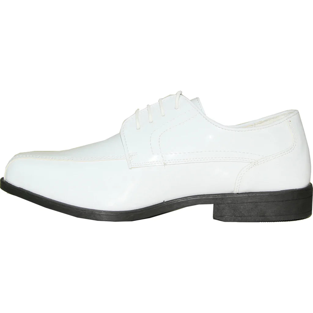 JEAN YVES Men Dress Shoe JY02 Oxford Formal Tuxedo for Prom & Wedding Shoe White Patent