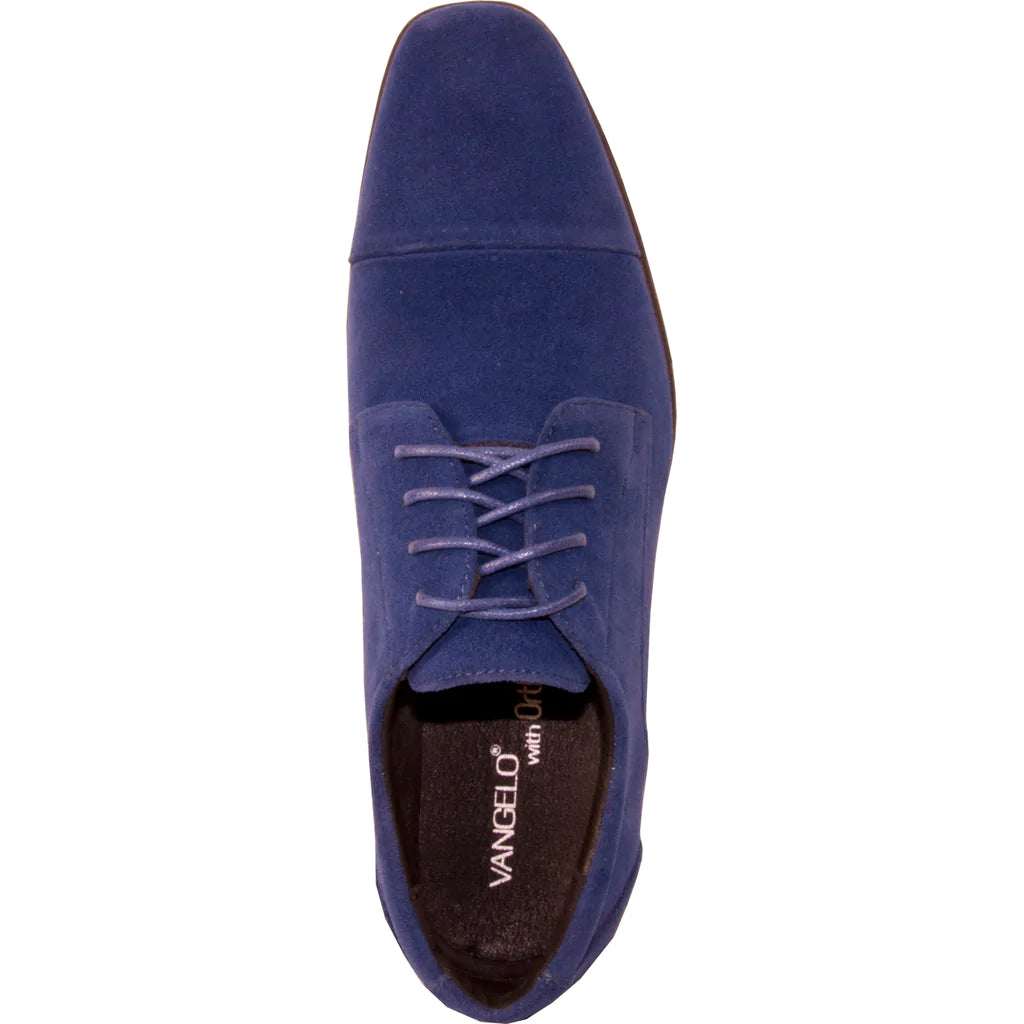 VANGELO Men Dress Shoe KING-4 Oxford Formal Tuxedo for Prom and Wedding Royal Blue