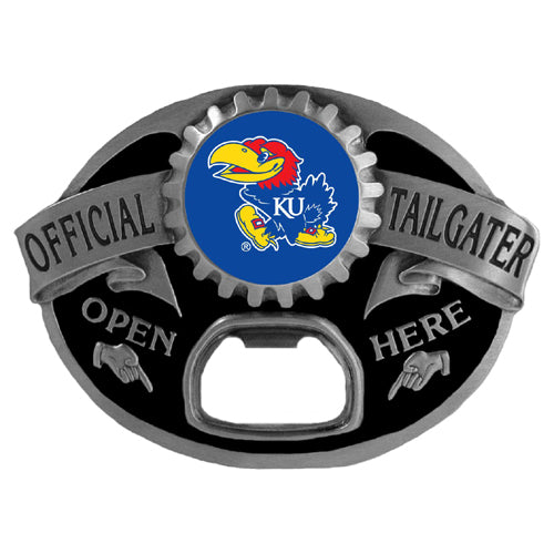 Kansas Jayhawks Tailgater Belt Buckle Bottle Opener