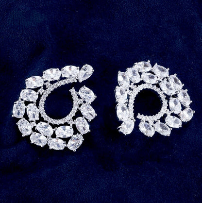 Kerrie - Silver Cubic Zirconia Bridal Earrings