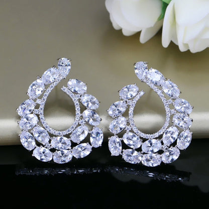 Kerrie - Silver Cubic Zirconia Bridal Earrings