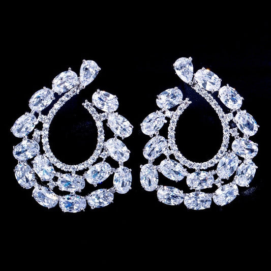 Kerrie - Silver Cubic Zirconia Bridal Earrings