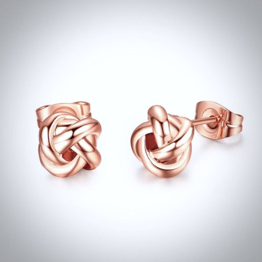 Ronna - Knot Bridal Earrings - Available in Rose Gold and Silver