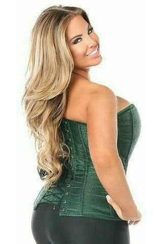 Lavish Dark Green Brocade Corset