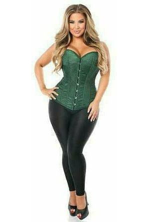 Lavish Dark Green Brocade Corset