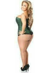 Lavish Dark Green Brocade Corset