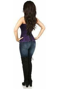 Lavish Dark Purple Lace Overbust Corset w/Zipper