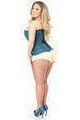 Lavish Dark Teal Lace Overbust Corset w/Zipper