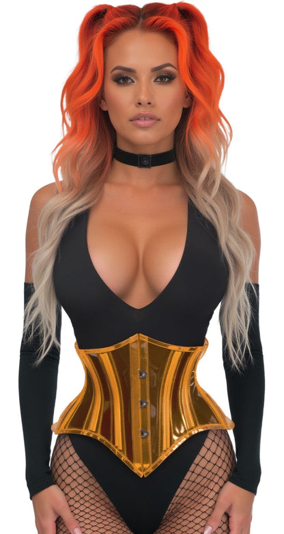 Lavish Clear Orange Curvy Cut Mini Cincher Corset