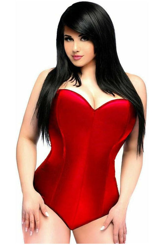 Lavish Red Satin Corset Romper
