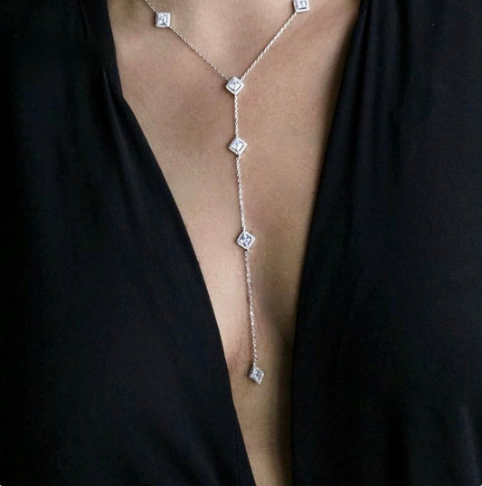 Dala - Lariat Style CZ Bridal Necklace