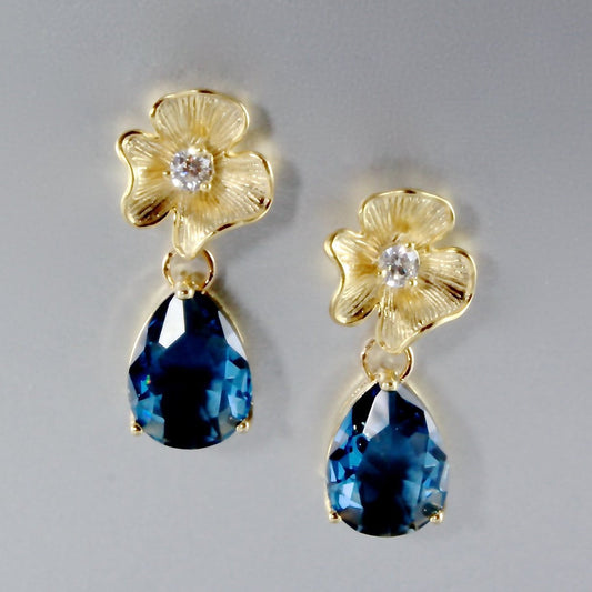 Blue Velvet - London Blue Cubic Zirconia Earrings