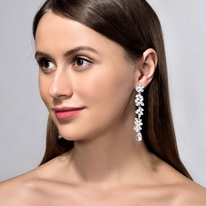 Magdalene - Cubic Zirconia Bridal Earrings - Available in Silver, Rose Gold and Yellow Gold