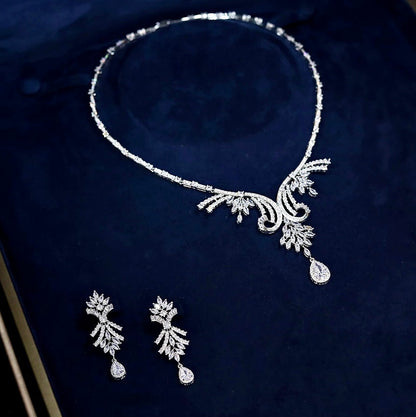 Essence - Luxury Silver Cubic Zirconia Bridal Jewelry Set