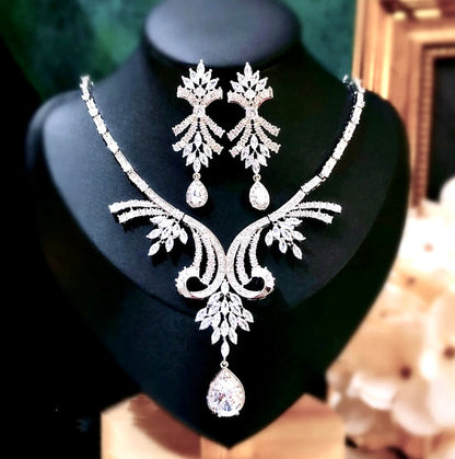 Essence - Luxury Silver Cubic Zirconia Bridal Jewelry Set