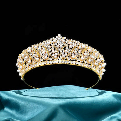 Serenity - Silver Pearl and Cubic Zirconia Bridal Tiara