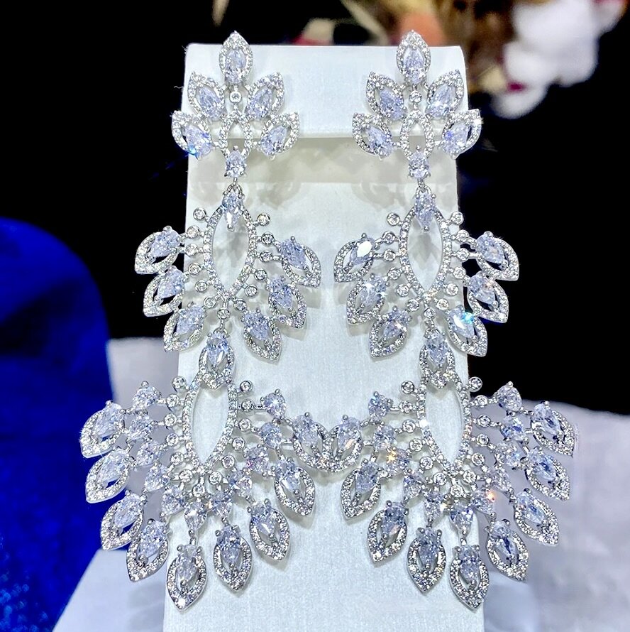 Trinity - Luxury Cubic Zirconia Bridal Earrings