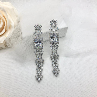 "Noor" - Luxury Cubic Zirconia Bridal Earrings