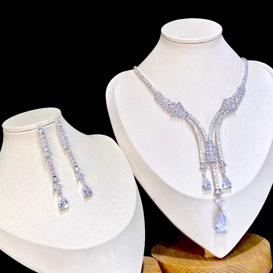 Ithaca - Luxury Silver Cubic Zirconia Bridal Jewelry Set