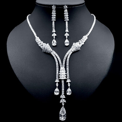 Ithaca - Luxury Silver Cubic Zirconia Bridal Jewelry Set